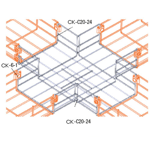 Wiremesh-Cable-Trays-Quadruple-Horizontal-Crossing-H75-Technical