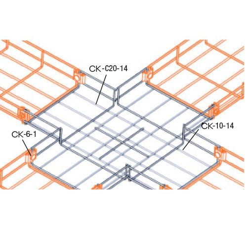 Wiremesh-Cable-Trays-Quadruple-Horizontal-Crossing-H35-Technical