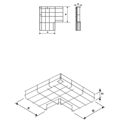 Tel-Örgü-Kablo-Kanalları-90˚-Dönüş-H35